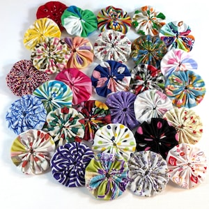 Fabric Yoyos, 30 Multi Color, 2” Size