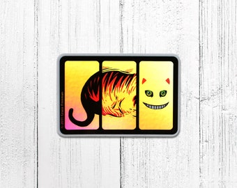 Cheshire Cat Holographic Vinyl Sticker