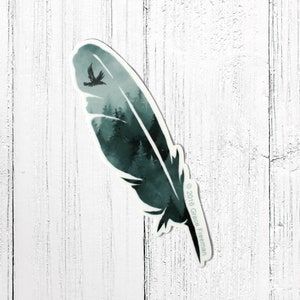 Raven Feather Vinyl Sticker image 1