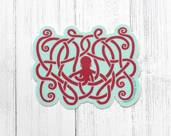 Celtic Knot Octopus Vinyl Sticker