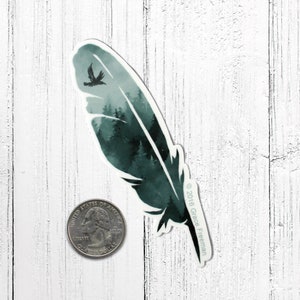 Raven Feather Vinyl Sticker image 2