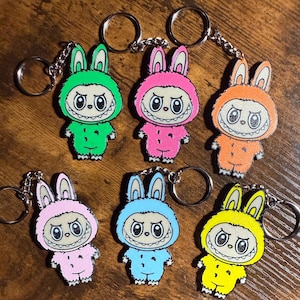 Labubu Keychain Bundle 6 keychains!  – 3D Printed Fantasy Creatures | Cute Collectible Charms | Kawaii Gift for Fans