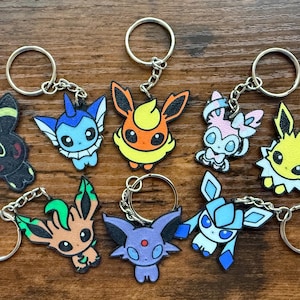 Eevee Evolutions Keychains Bundle – Umbreon, Espeon, Jolteon, Vaporeon, Flareon, Leafeon, Glaceon, Sylveon Gift Set
