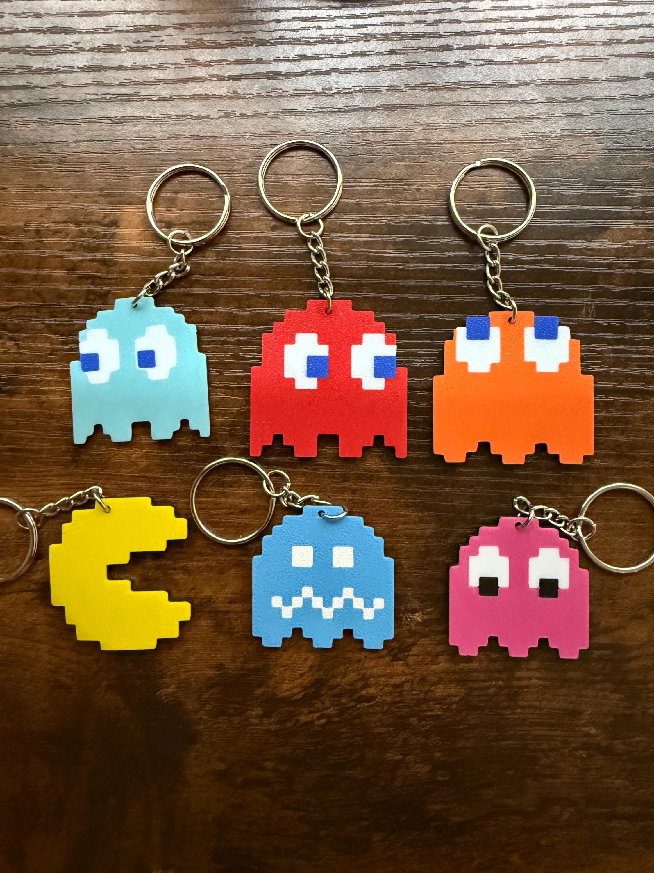 小物 PAC-MAN GHOST FRGMT LEATHER BAG CHARM Leather Pac-man Bag Charm, Handmade Ghost Charm, Cute Ghost