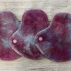 THREE 5.75&quot; Halfwrap Reusable Cloth Pads for Very Light Flow