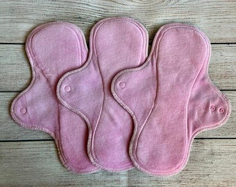 THREE 11" Wrap Wing Reusable Cloth Pads for Heavy Flow