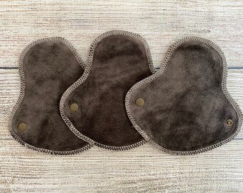 THREE 5.75" Halfwrap Reusable Cloth Pads for Very Light Flow