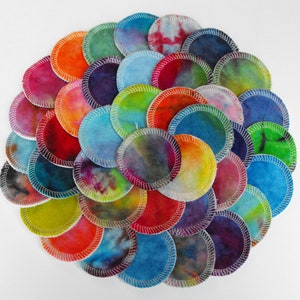 Surprise Set of TEN Hand Dyed Reusable Cotton Balls - BAMBOO/COTTON Velour