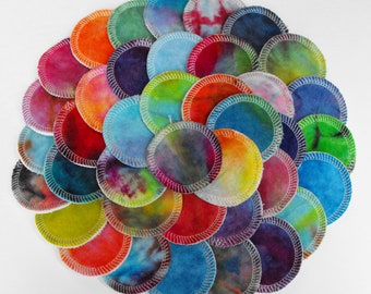 Verrassingsset van TIEN handgeverfde herbruikbare katoenen bollen - BAMBOE/KATOEN Velours
