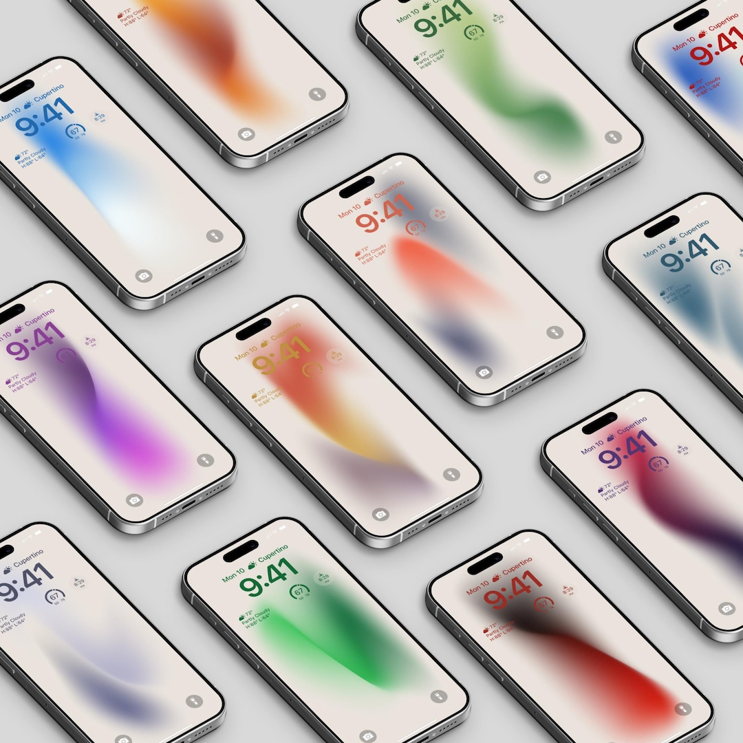 IPhone Wallpaper Set, 12 Soft Gradient Design Home Lock Screen Image - Etsy