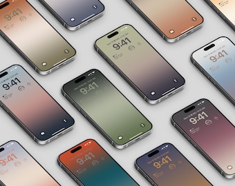 iPhone-bakgrundspaket – Neutrala pastellgradienter (12 PNG-bilder)