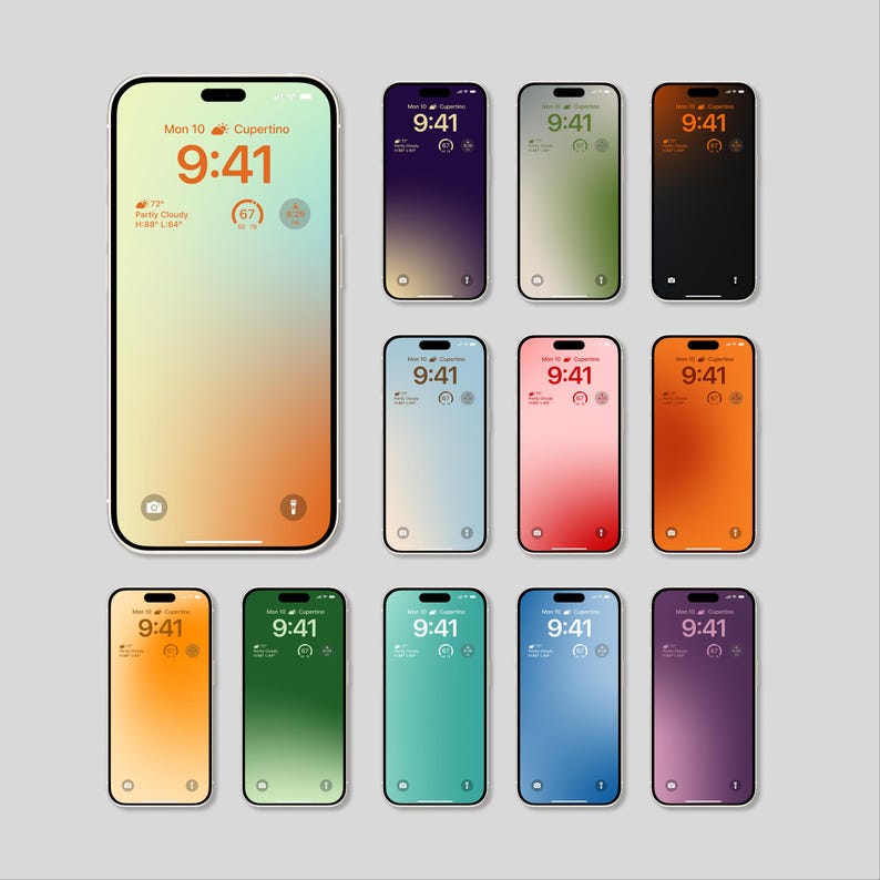 iPhone-bakgrundspaket med 12 — Abstrakt toning, Naturfärger bild 3