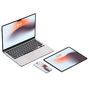 iPhone iPad MacBook Wallpaper Bundle — Blau Orange Lila Farbverlauf