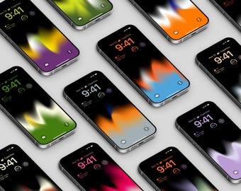 iPhone Wallpaper Pack of 12 — Vibrant Wave Gradient, Bold Aesthetic