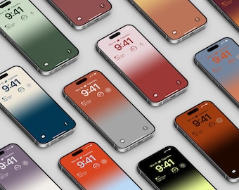 iPhone Wallpaper Pack of 12 — Two-Tone Gradient, Earthy Colours