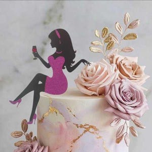Sitting Woman Cake Topper SVG File: Party Decoration (Digital Download)