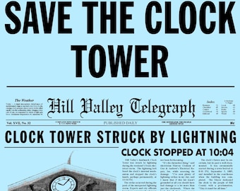 Back To The Future Replica Save The Clock Tower Flyer Prop