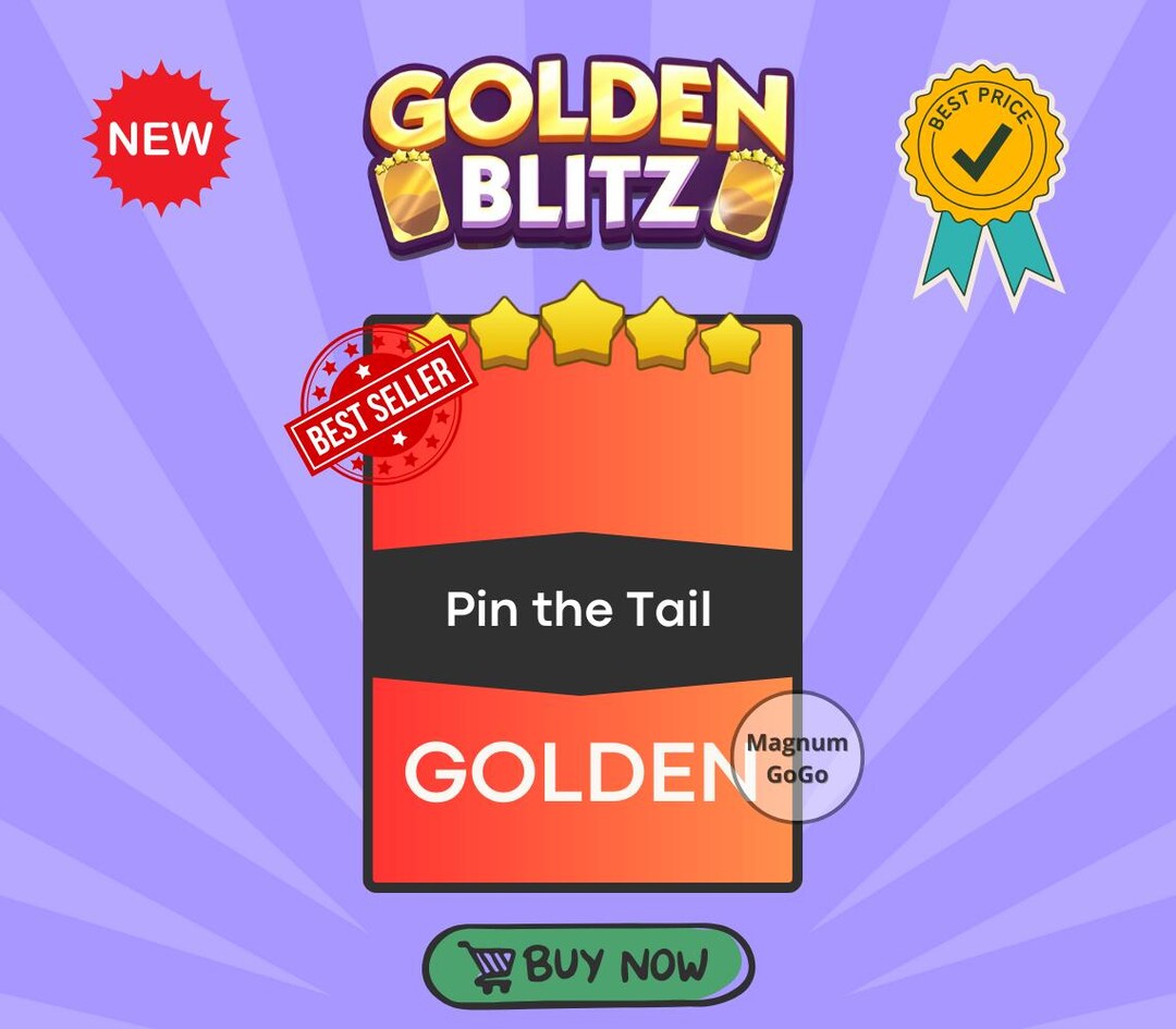 Golden Blitz Pin the Tail - Monopoly_go Stickers 4 Stars - Etsy