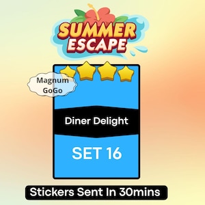 Diner Delight 4 Stars Set 16 - Monopoly_Go Stickers 4 Stars