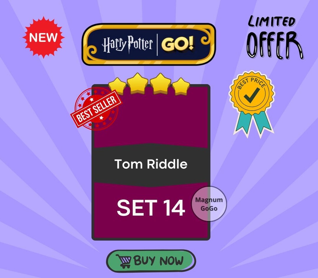 Monopoly Go Tom Riddle Stickers: 4 Star Set 14 - Etsy