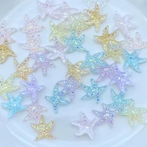 Luminous Starfish Cabochons: Sparkly Marine Animal Charms