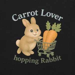 Carrot Lover Bunny T-Shirt – Cute Rabbit Shopping with Carrots Tee for Animal & Nature Lovers