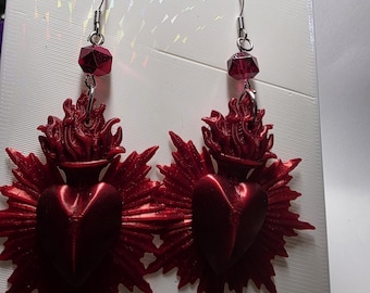 Sacred heart earrings