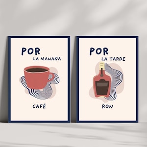 Digital Download | Bad Bunny Inspired Coffee & Rum Twin Posters, Wall Art, Home Decoration, Aesthetic Vibe, Lyrics Inspired, Original