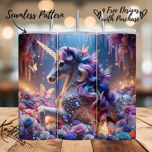 Sparkle Fantasy Unicorn magisch wezen 20 oz mager Tumbler Sublimatie Design Digitale Download PNG Instant ALLEEN DIGITAAL, Tumbler Wrap
