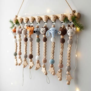 Crochet Animal Pacifier Clip: Personalized Baby Name Dummy Chain