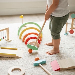 Personalisiertes Golf-Spielset aus Holz für Kinder - Mini Golf Spielset & Geschenk