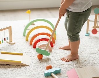 Personalisiertes Golf-Spielset aus Holz für Kinder - Mini Golf Spielset & Geschenk