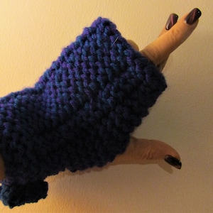 Blue Fingerless Gloves