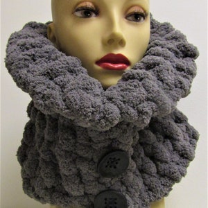 Rope Knit Grey Extra Thick Pull Over Cowl