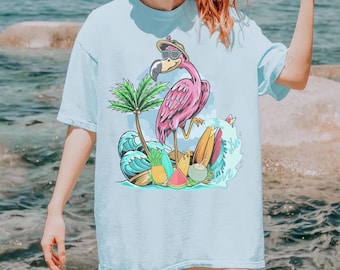 Funny Flamingo Beach Summer Vacation Beach Vibes Hello Summer Png, Summer Vibes Png, Trendy Summer Shirt Design, Digital Download, PNG