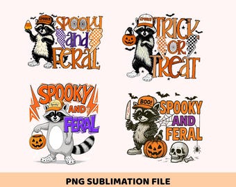 Spooky and Feral Raccoon Png, Halloween Png, Funny Raccoon Halloween Png, Creepy Cute Raccoon Png, Raccoon Png, Halloween Sublimation Png