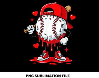 Baseball Drip Valentines PNG, design sportivo fantastico per ragazzi e uomini baseball drip Png, giocatore di baseball, baseball per ragazzi, giorno della partita,