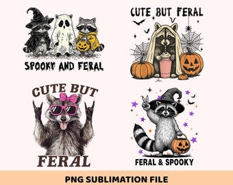 Spooky and Feral Raccoon Png, Halloween Png, Funny Raccoon Halloween Png, Creepy Cute Raccoon Png, Raccoon Png, Halloween Sublimation Png