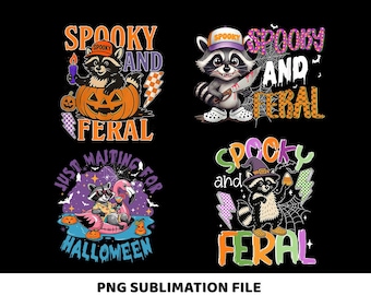Spooky and Feral Raccoon Png, Halloween Png, Funny Raccoon Halloween Png, Creepy Cute Raccoon Png, Raccoon Png, Halloween Sublimation Png