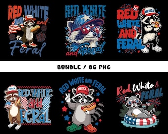Rood wit en wilde bundel png, grappige VS png, shirt grappige wasbeer, 4 juli digitale download, wilde png, hotdog wasbeer png, Merica png
