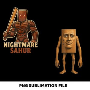 Nightmare Sahur Png, Italian Brainrot Kids Gaming Meme Png, Funny Ramadan Character Clipart, Sahur Alarm Cartoon Design, Digital Download