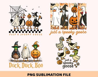Spooky Goose Halloween Png, Just a Spooky Goose Png, Funny Goose Skeleton Witch Pumpkin Ghost Digital, Fall Sublimation Png, Cute Horror Png