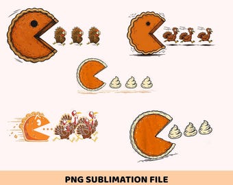 Retro Thanksgiving Pumpkin Pie Chasing Bundle Png, Funny Thanksgiving Turkey Png, Fall Vibes Png, Pumpkin Season Png,Turkey Day Shirt Design