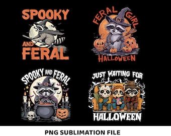 Spooky and Feral Raccoon Png, Halloween Png, Funny Raccoon Halloween Png, Creepy Cute Raccoon Png, Raccoon Png, Halloween Sublimation Png