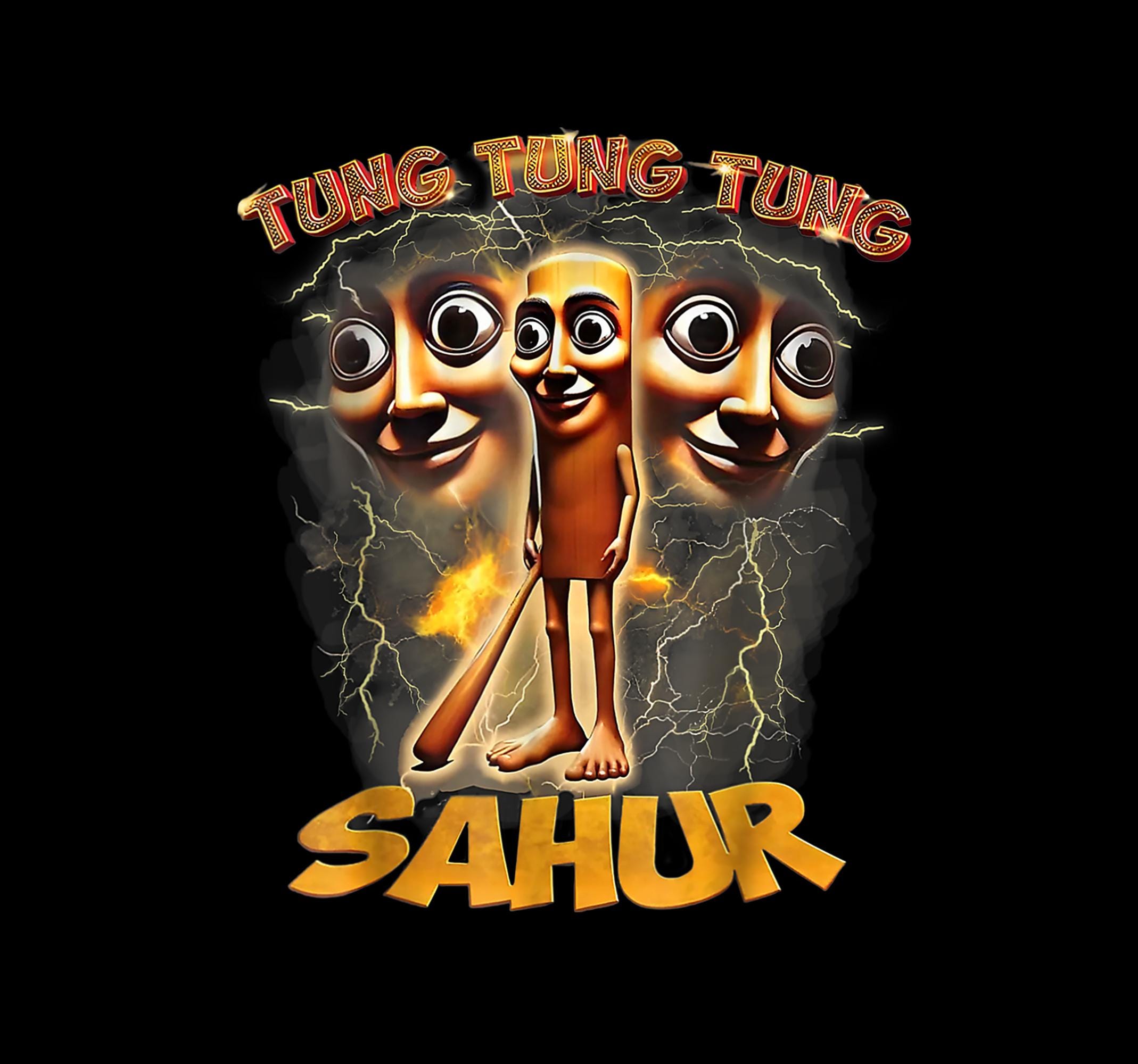 Tung Tung Sahur PNG, Funny Ramadan Character Clipart, Sahur Alarm
