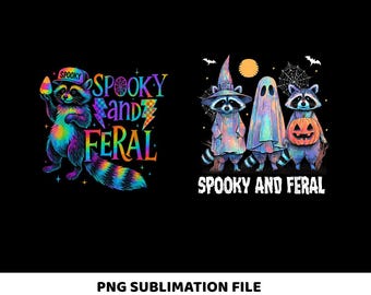 Spooky and Feral Raccoon Png, Iridescent Raccoon Png, Funny Raccoon Halloween Png, Creepy Cute Raccoon Png, Halloween Sublimation Png