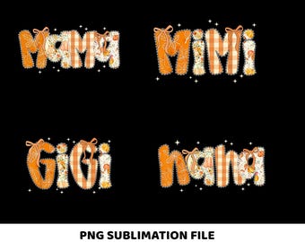 Preppy Mama Thanksgiving PNG, Nana Mimi Gigi Png, Coquette Leopard Glitter Fall Retro Neutral Whimsical Trendy Sublimation 2025