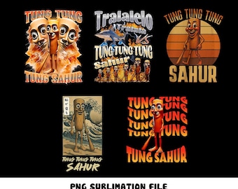Italian Brainrot Homage Png Bundle, Italian Brainrot Png Design, Bombardino Crocodilo Png, Tralalero Tralala, Tung Tung Tung Sahur Png