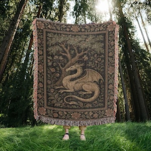Vintage style Woven Blanket / Tapestry - Vintage Folklore-inspired Wall Art Throw.