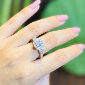 Lab Grown Diamond Ring , Cushion Lab Diamond Engagement Ring , Cushion Cut Lab Created Diamond Ring IGI Certified